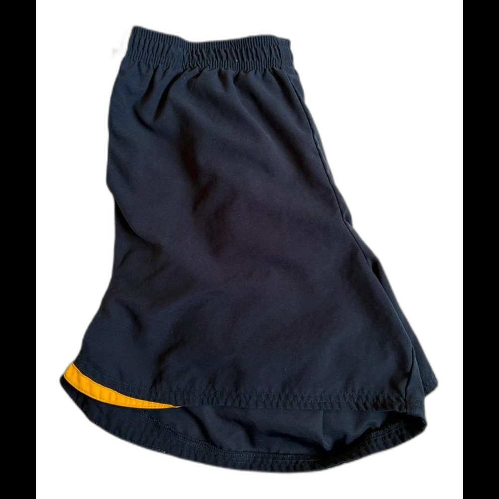 Nike Dri-FIT Athletic Running Shorts Navy Blue White Yellow Girls Large 12-14